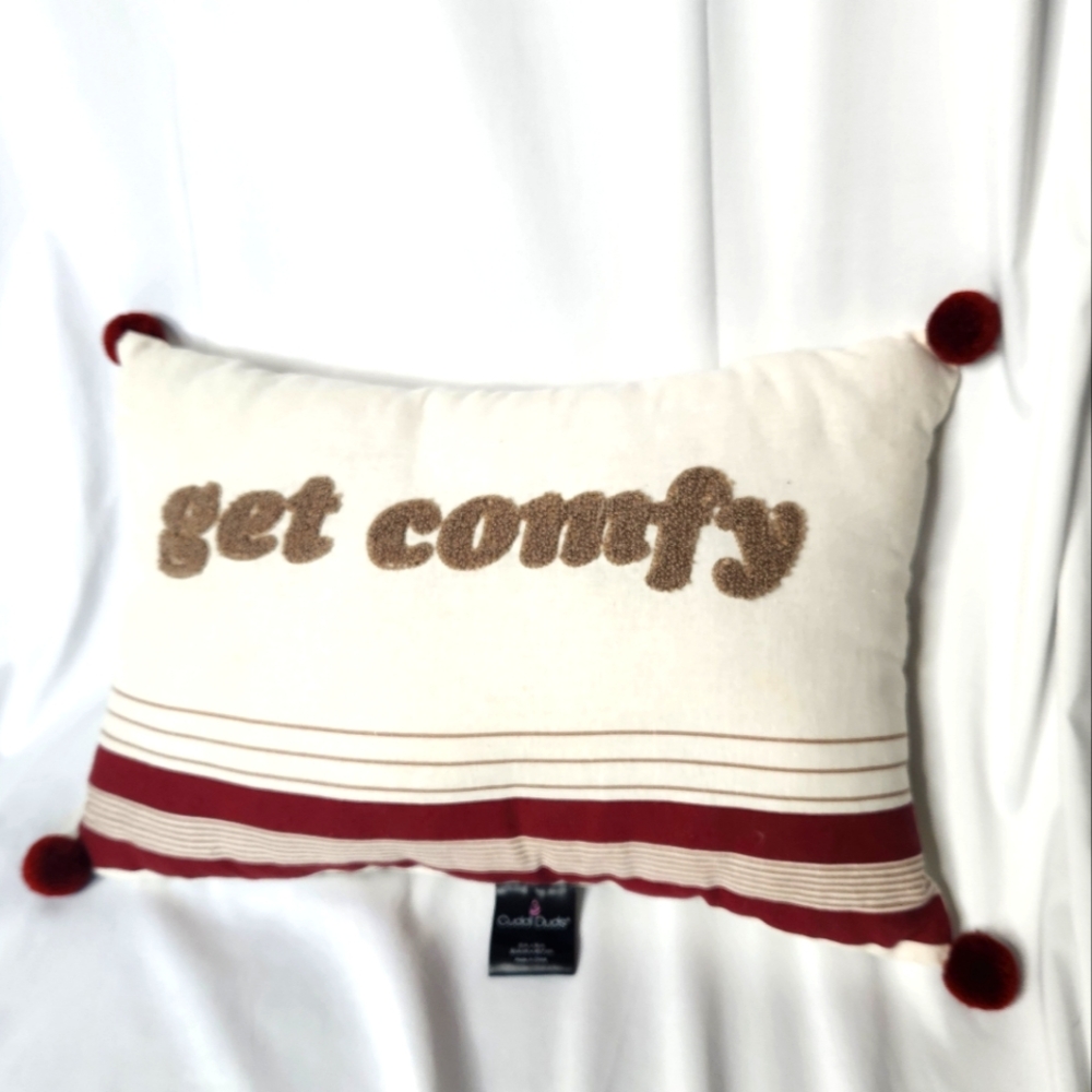 Cuddl Duds Cozy Pillow with Red Accents